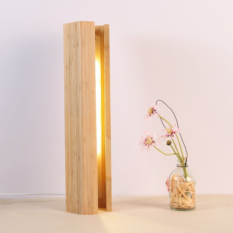 Wood Pentagonal Led Table Lamp With USB